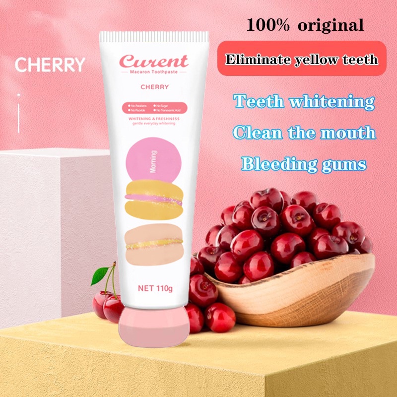 Croent Pasta Gigi Pemutih Probiotik Memutihkan Gigi Whitening Fresh Pepsddent Korea Macaron Whitening Toothpaste 110gr (Rasa Cherry/Blueberry)