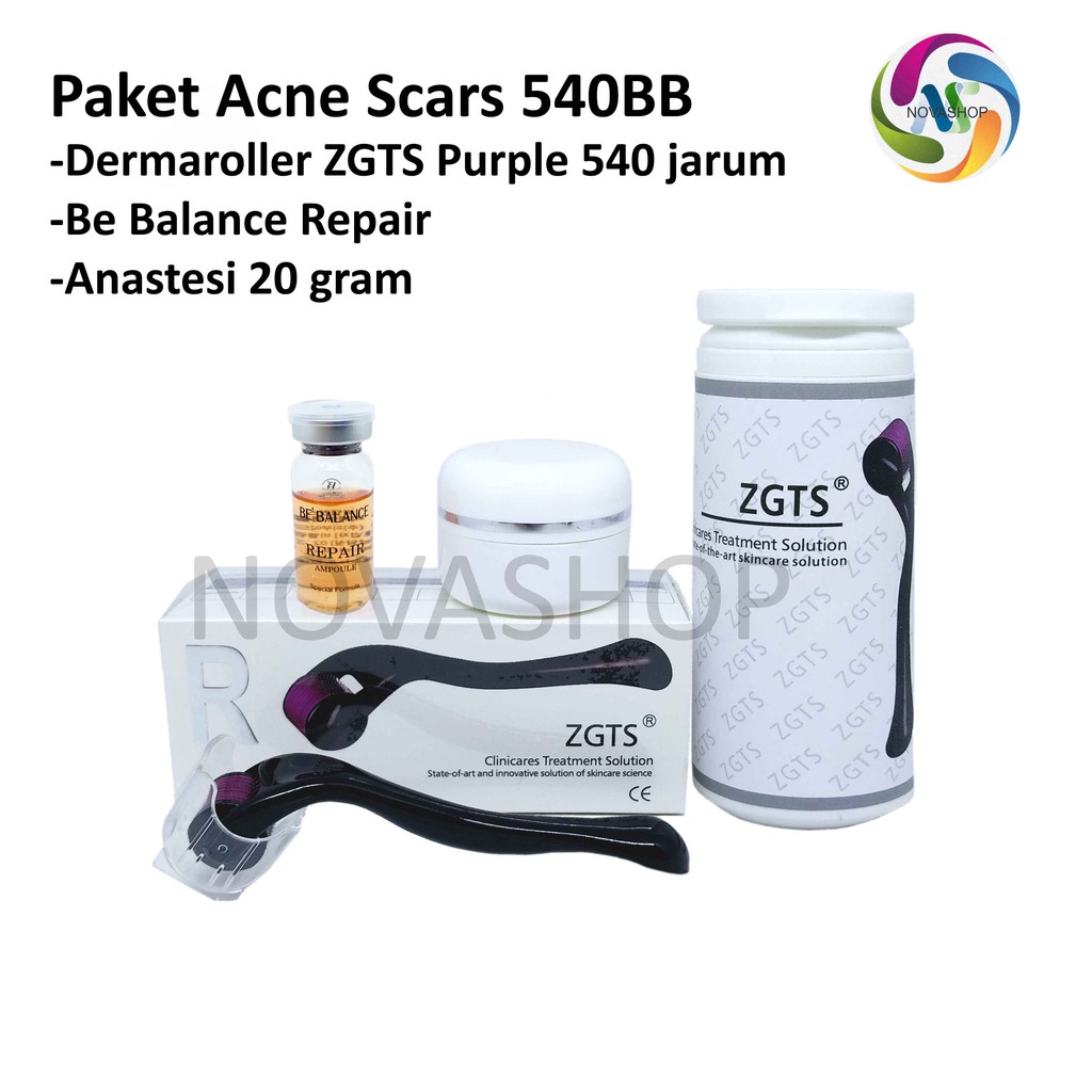 Paket Acne Scars Bopeng Bekas Jerawat Dermaroller ZGTS Be Balance