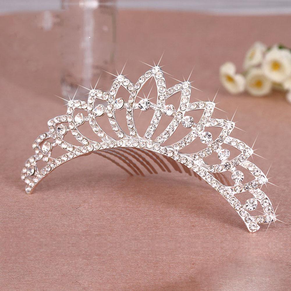 Agustinina Perhiasan Pernikahan Bergaya Chic Mahkota Sisir Rambut Bando Tiara Shiny Hair Styling Accessories