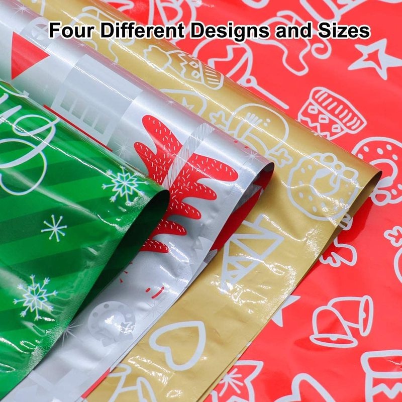 10PCS Christmas Plastic Candy Wrapping Bags for Xmas Party，Snack，Wedding Gift