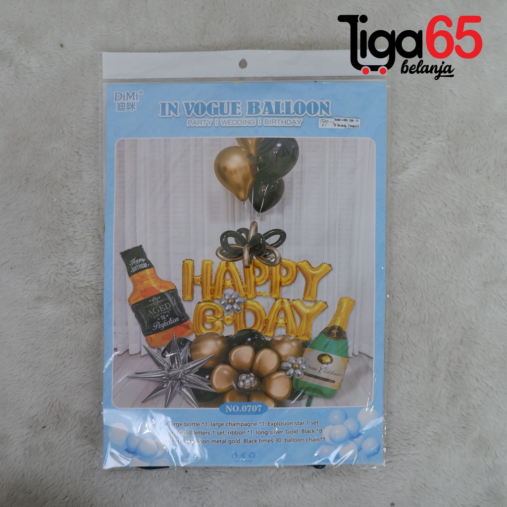 365 BALON ULTAH 1500-21 #41107 Set Balon Helium Balon Huruf Dan Bentuk