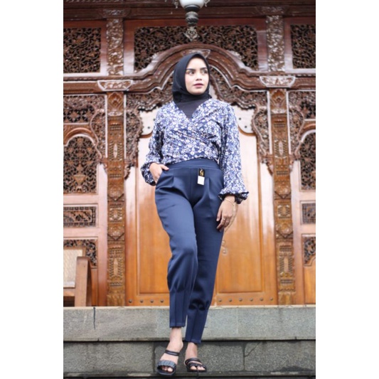 3A Fashion - Celana Tulip High Waist Scuba Premium Pinggang Full Karet