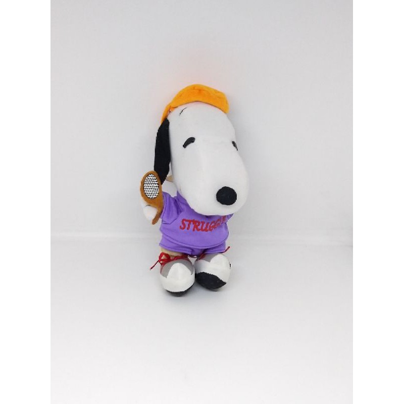 Boneka snoopy struggle raket/boneka snoopy/snoopy plush/snoopy boneka tenis/snoopy sport/boneka teni