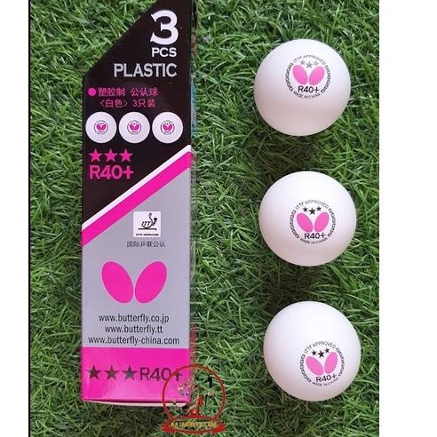 Flash Update Bola PingPong Butterfly R40+ Plastic Ball 3 Star ASLI - Ping pong ORI