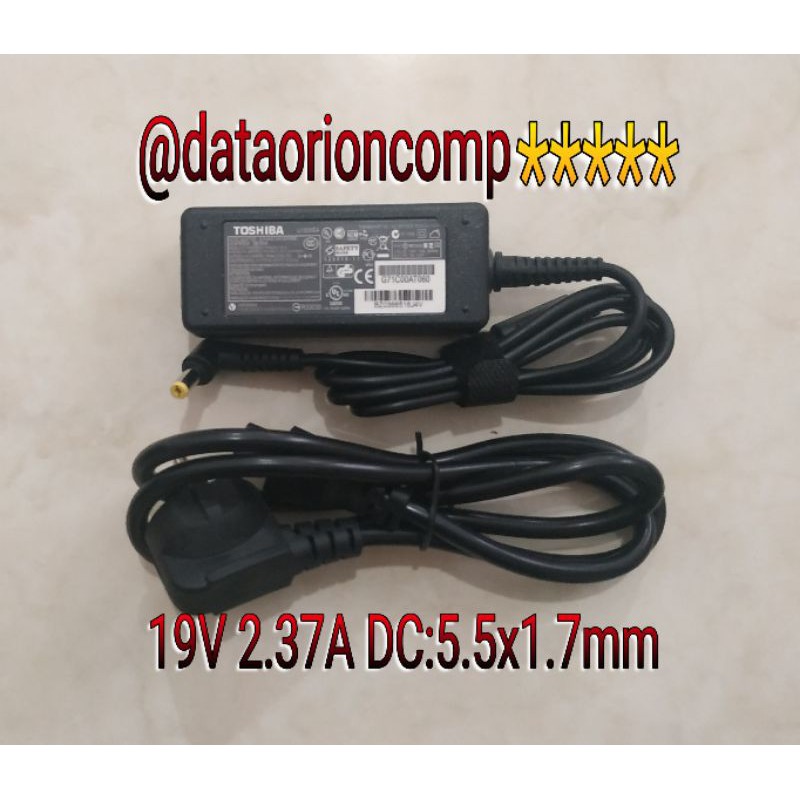 Adaptor Charger Toshiba 19V 2.37A colokan kuning DC 5.5*1.7 mm