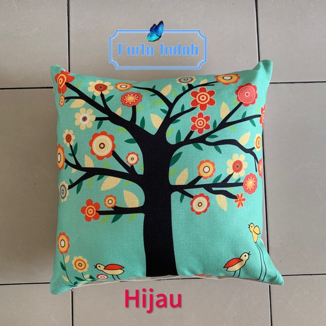 sarung bantal sofa sarung bantal kursi motif putih bunga/hijau pohon/gajah 45×45cm