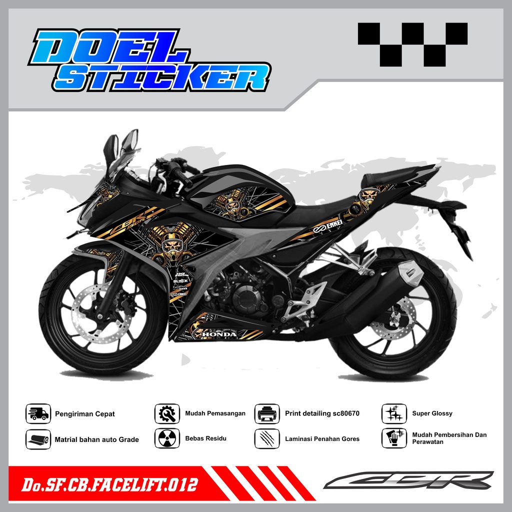 STICKER STRIPING CBR 150 R Facelift - STICKER STRIPING SEMI FULL LIST VARIASI HOLOGRAM , CROME CBR 150 R Facelift DOEL 012