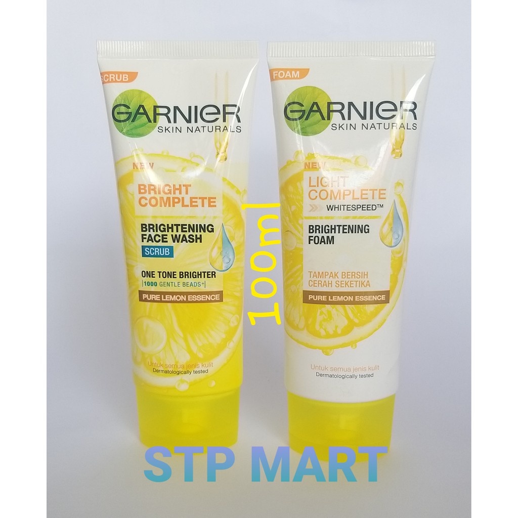 GARNIER BRIGHT COMPLETE VITAMIN C 100ML / BRIGHTENING SCRUB / GARNIER SABUN CUCI MUKA