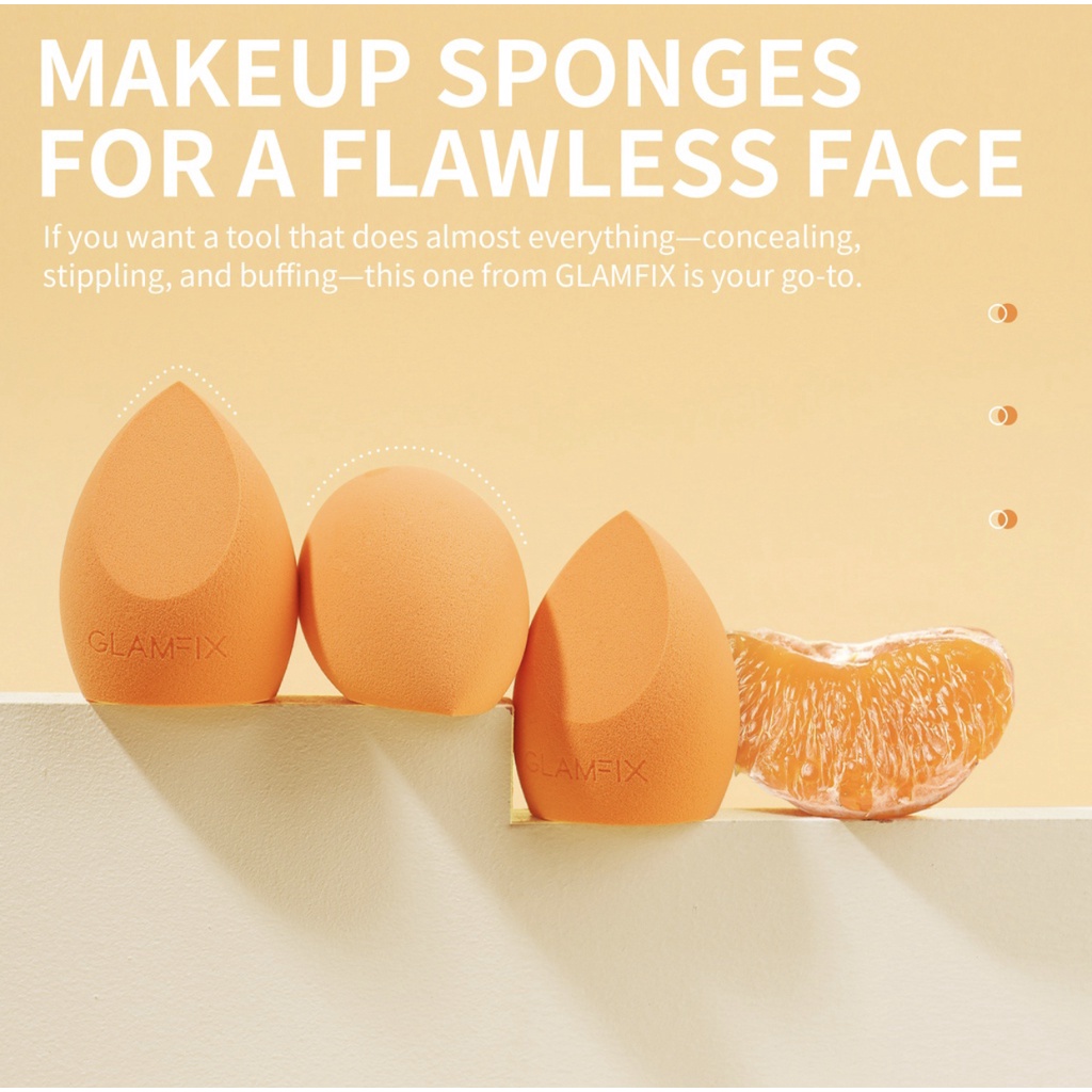 GLAMFIX Blossom Beauty Sponge Orange _ Beauty Blender Spons Foundation | GLAM FIX Alat Kecantikan Makeup by YOU