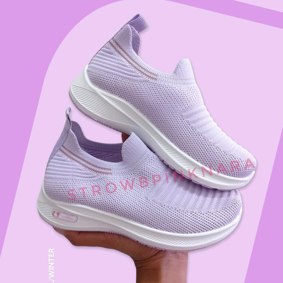 COD 27-36 SEPATU SLIP ON ANAK PEREMPUAN WARNA UNGU SEPATU SNEAKERS UNGU PURPLE LILAC