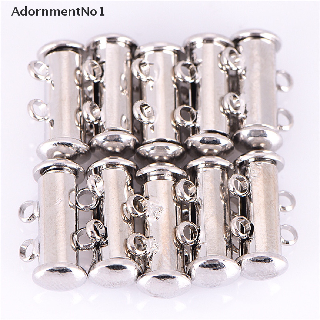 (AdornmentNo1) 10pcs / Set Kait Clasp Magnetik Lapis Silver Untuk Gelang / Kalung / Perhiasan