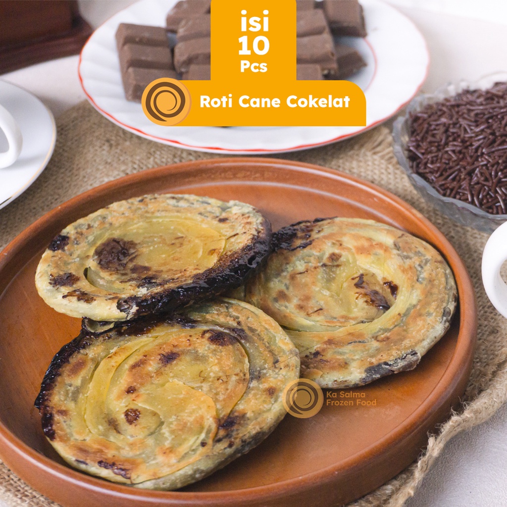 [ISI 10] Roti Cane Coklat isi 10 Pcs / Roti Canai / Roti Maryam / Roti Konde Coklat