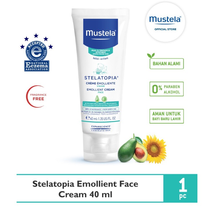 Mustela Stelatopia Emollient Face Cream 40 ml