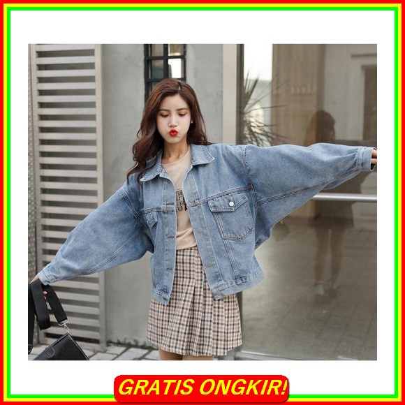 Amr Original - Pearl Mumi 2876 - Jacket Jeans Dream 998-Jaket Jeans Wanita/Jaket Oversize/Jaket Jumb