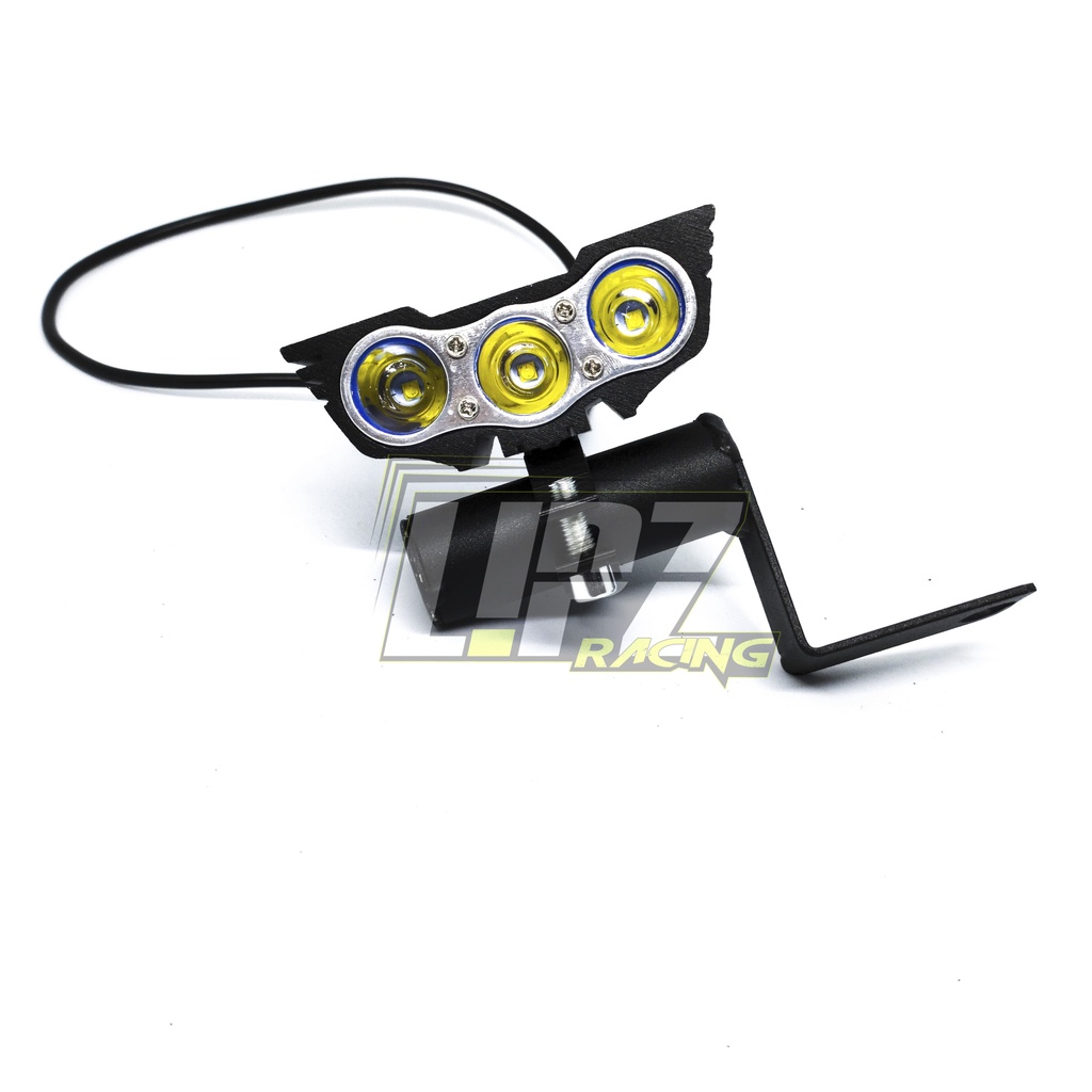 PAKET LAMPU TEMBAK OWL 3 MATA + BREKET LAMPU JEPIT SPION BODY FULL  BESI ALUMINIUM KERAS