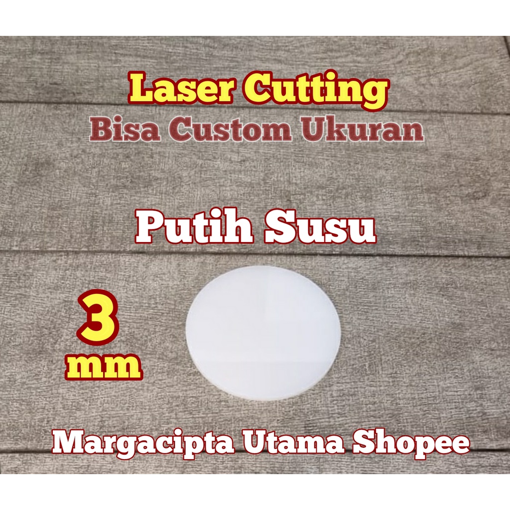 Acrylic Putih Susu 3mm Diameter 97cm Akrilik Laser Cutting Bulat