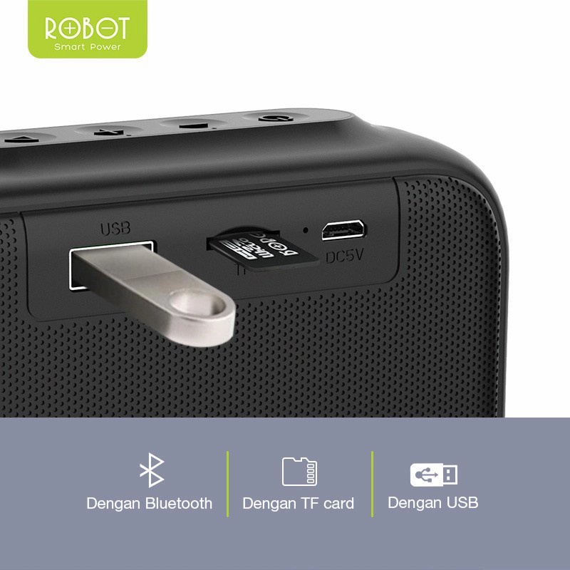 Promo Terbaru!!! Speaker Bluetooth Portable Wireless Robot RB-100 Bisa Menggunakan USB / TF Card AUX In Extra Bass Stereo