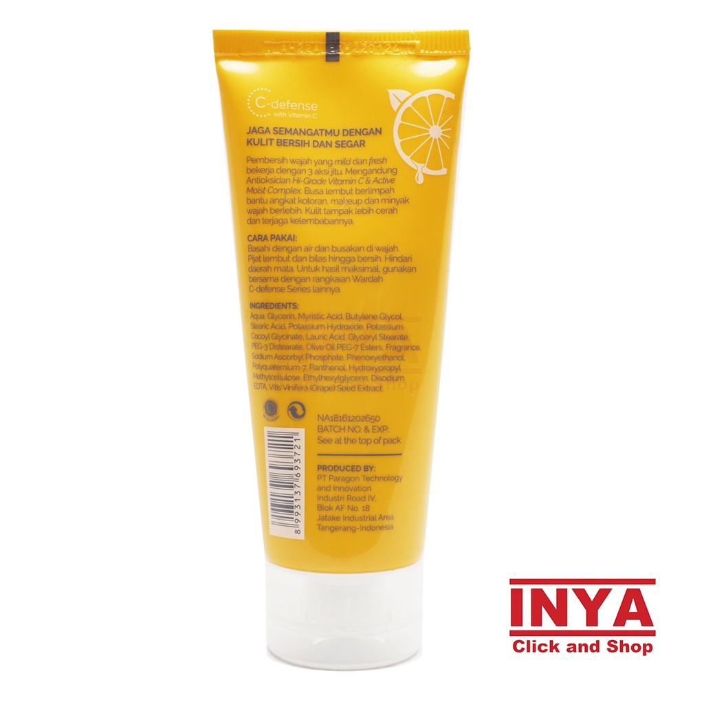 WARDAH C-DEFENCE ENERGIZING CREAMY WASH 60ml - Sabun Wajah