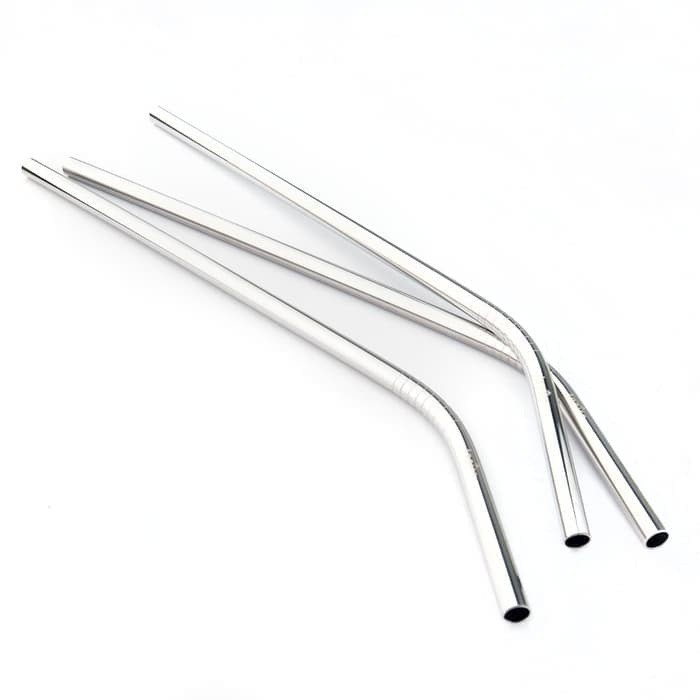 Sedotan Stainless Steel Bengkok Ramah Lingkungan Reusable Straw