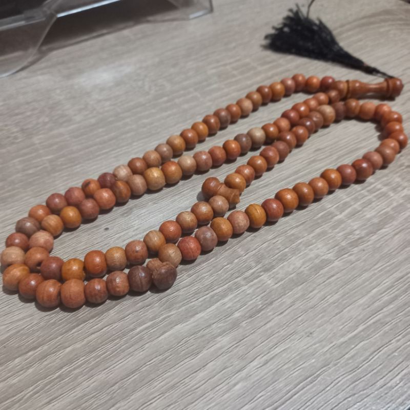 tasbih kayu secang asli 7mm tasbih galih secang 99 butir  tasbih 99