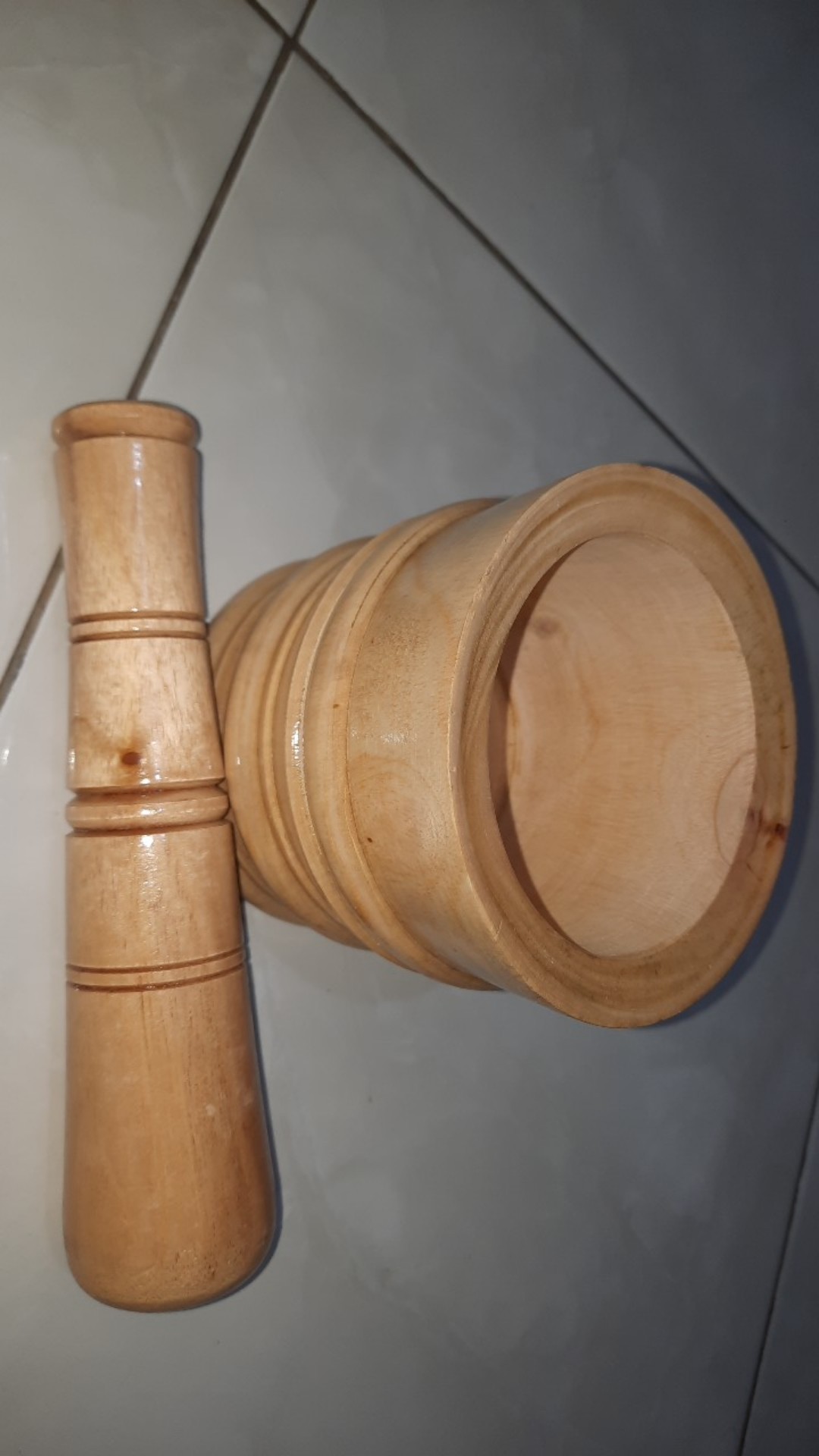 Termurah Set Lumpang Kayu Kecil + Alu / Tumbukan Kayu Ulekan Kayu Peralatan Masak Alat Dapur