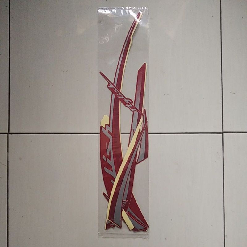 striping motor scoopy stylish  2019 warna merah doff