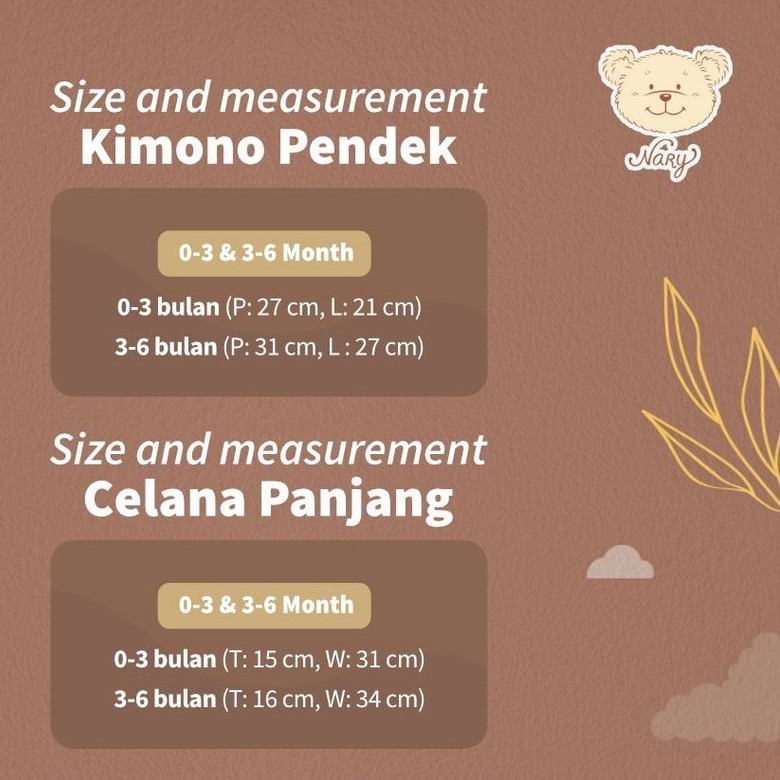 Nary Kimono Bayi dan Celana Salur Series - Setelan Kimono Garis Lengan Panjang SNI