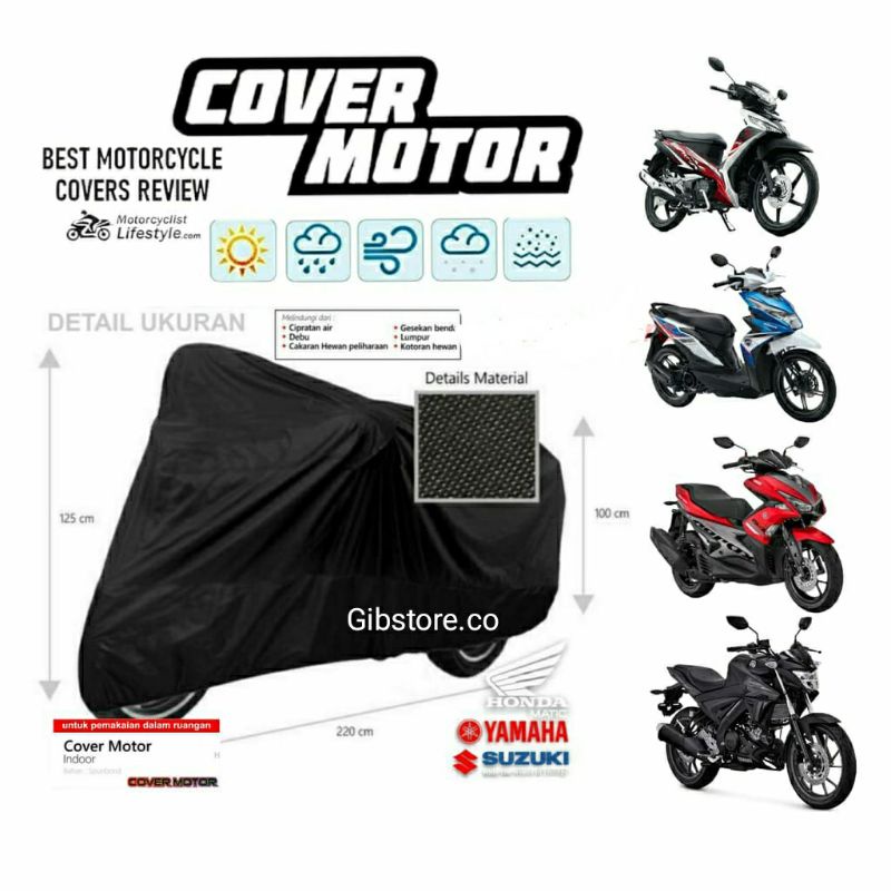 Cover Motor Sarung Motor Penutup Motor beat scoopy vario genio mio fino x-ride spin supra jupiter shogun mx n-max pcx aerox adv vespa tiger ninja rxking vixion r15 gsx satria sonic cbr