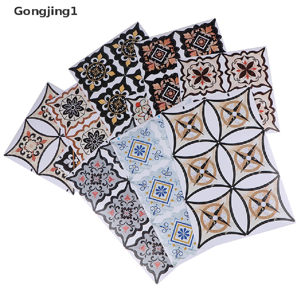 Gongjing1 36pcs Stiker Lantai Keramik Bahan PVC Anti Air