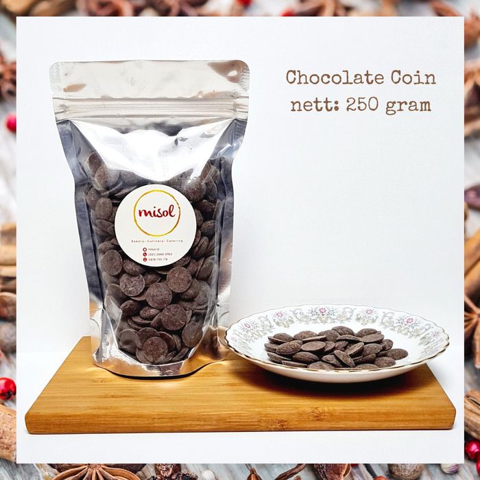 

Jual Dark Chocolate Couverture 64% Misol Netto 250 Gram Premium