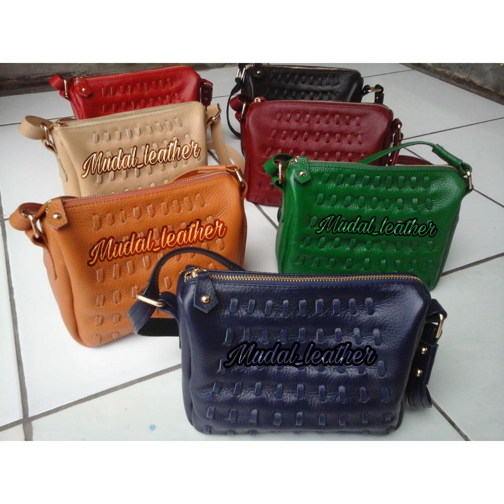 Tas Selempang Kulit Asli Garut Papirut > Tas Variasi Anyam