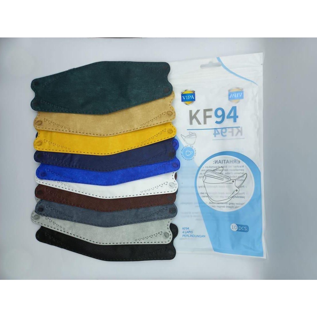 (COD) Masker KF94 Earloop 4Ply EVO MASK 10 Warna Random Wanita / Pria Isi 10Pcs MALLSHOPPINGING