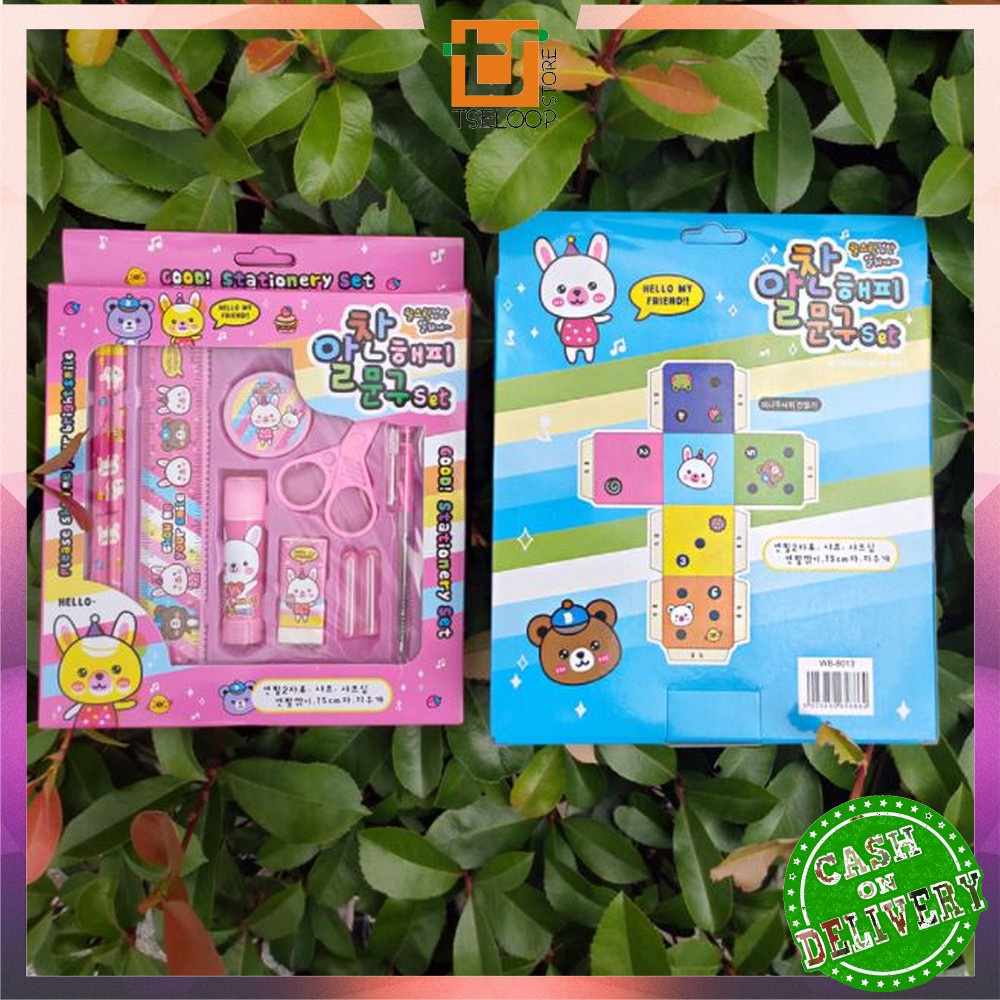 OFM-A26 Alat Tulis Set 8in1 Karakter Stationery Kids / Paket Alat Tulis Anak TK / Set School Supplies for Child Writing Gift Eraser Ruler