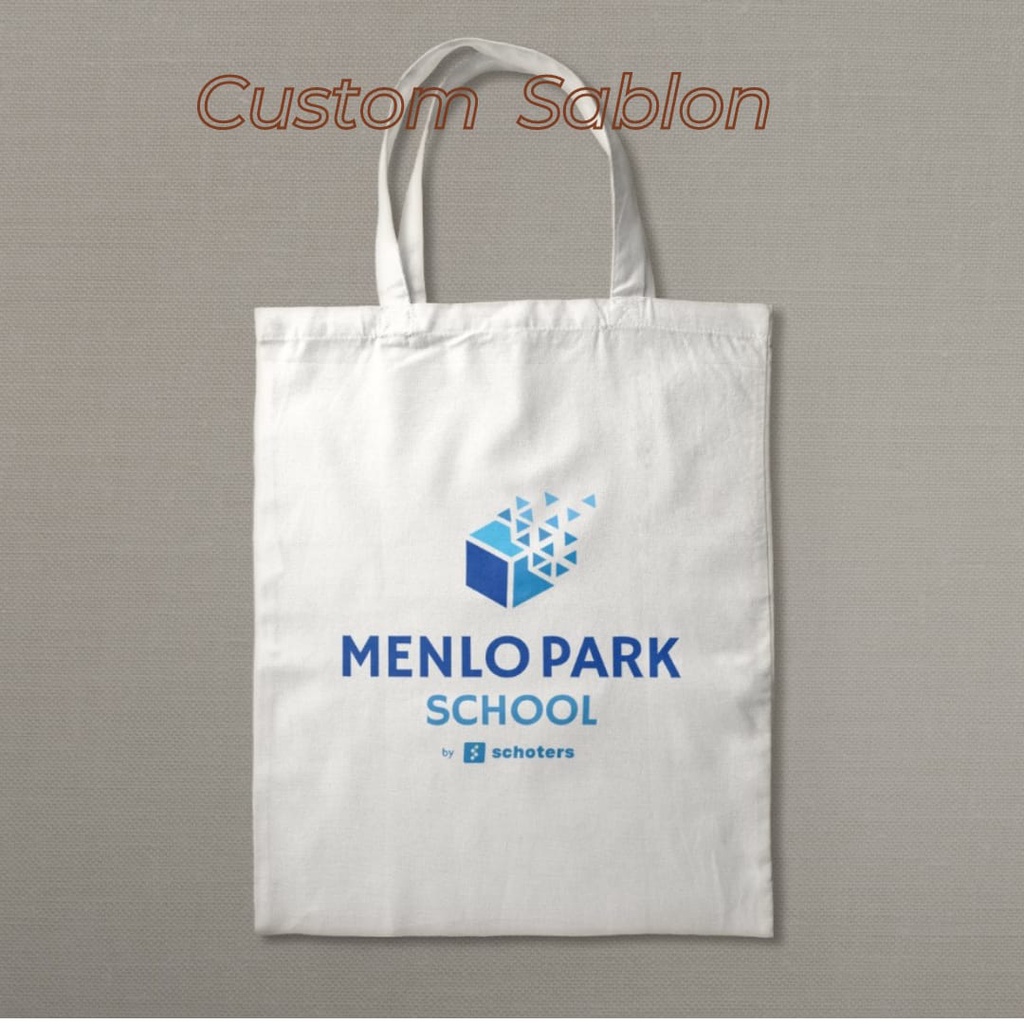 TOTEBAG BLACU CUSTOM SABLON DAN TOTE BAG BLACU CUSTOM UKURAN BISA POLOS ATAU SABLON MODEL LANDSCAPE