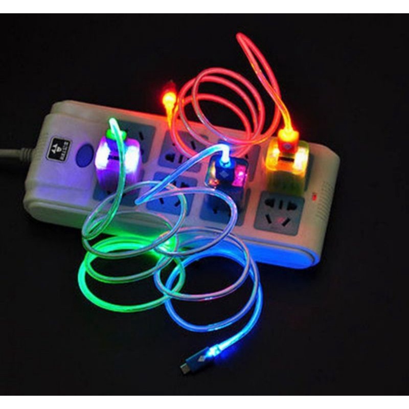 kabel cas lampu kabel charger nyala led kabel data micro smile