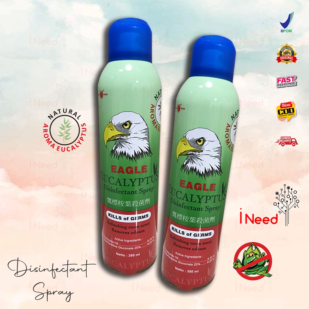 (INEED) EAGLE Disinfektan Spray 280ml - Eagle Eucalyptus Disinfectant Spray