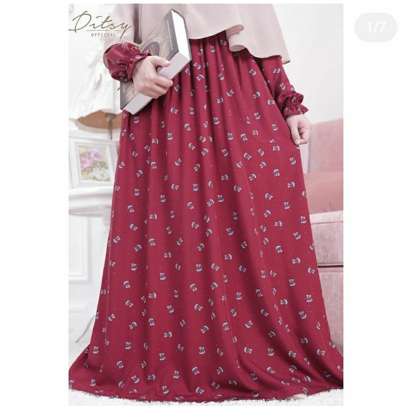 Liccea Maroon Ditsy / Ditsy Nightgown / Ditsy Juli