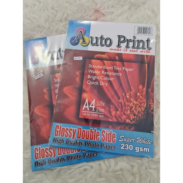 

kertas glossy double side 230gsm