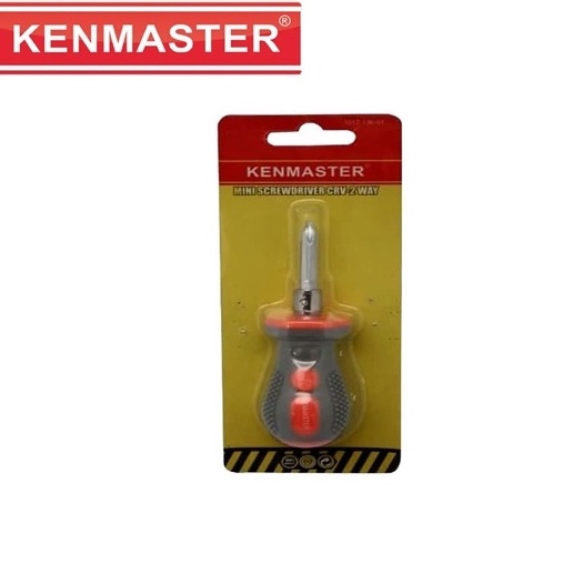 Obeng Buntek 1pcs Kenmaster Obeng Pendek Bulak Balik - Obeng Min Plus gg Karet