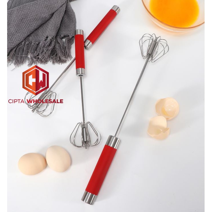 Kocokan telur hand whisker stainless semi otomatis murah whisk full