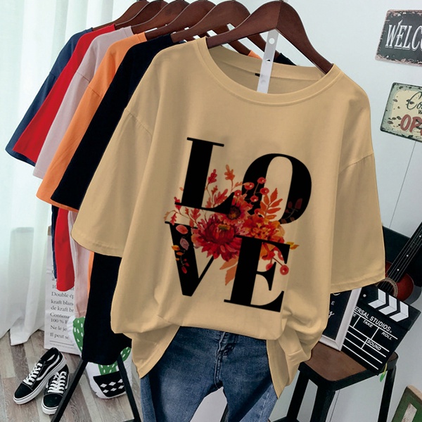 CALVIERO SHOP - BAJU KAOS WANITA DEWASA PRINT CASUAL LOVEE