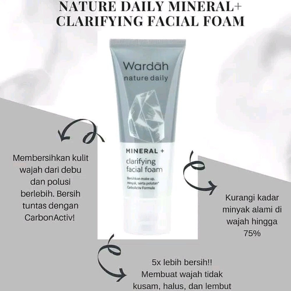 Wardah Nature Daily Mineral+ Clarifying Facial Foam 60ml