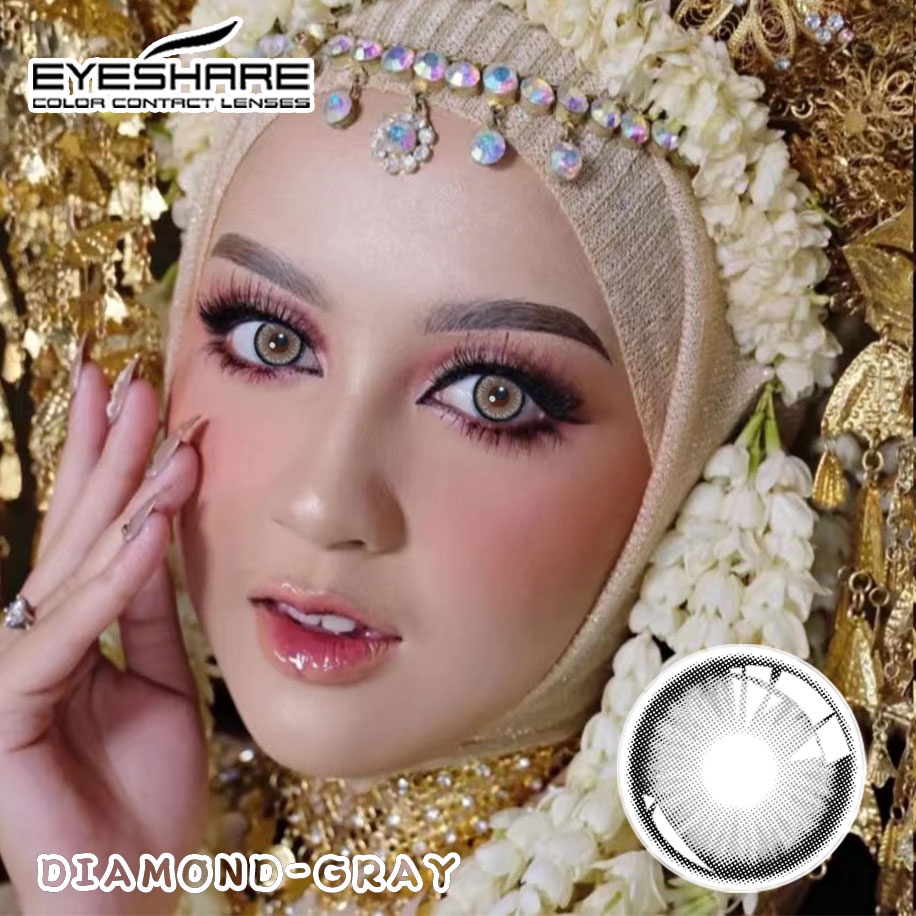 COD&amp;Spot】EYESSHARE~DIAMOND~SOFTLENS 2PCS NORMAL KAWAII BIG EYE 14.5MM-FANTASTIC NATURAL MAKEUP-渐变隐形眼镜-PENGANTIN WEDDING