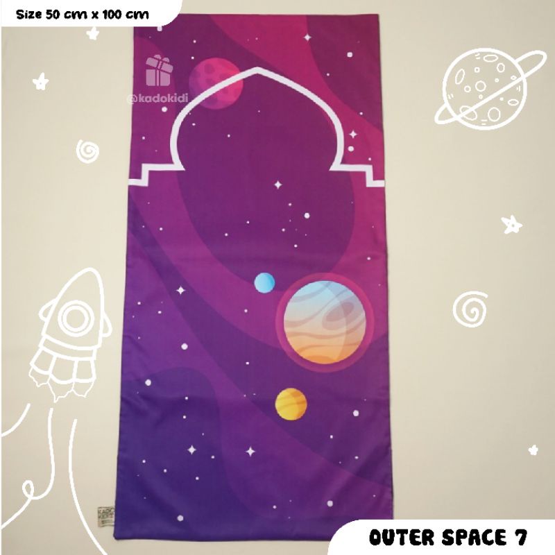 KADOKIDI Sajadah Travel Anak & Dewasa FREE NAMA & POUCH | Outerspace Series-Outerspace 7