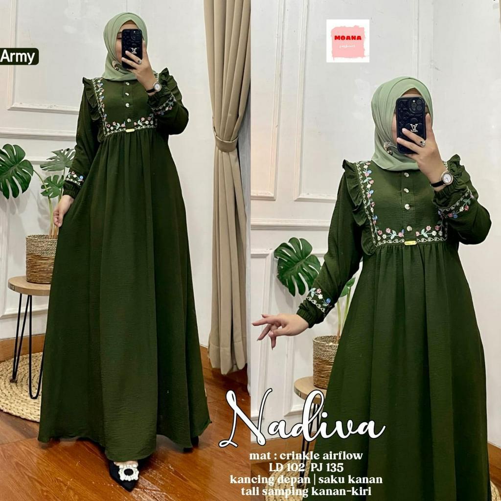 NADIVA DRESS BORDIR CRINKEL TERBARU