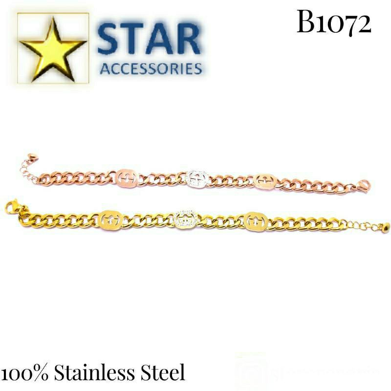 Gelang Titanium Gucci Gold | Gelang Titanium Rantai Rose Gold