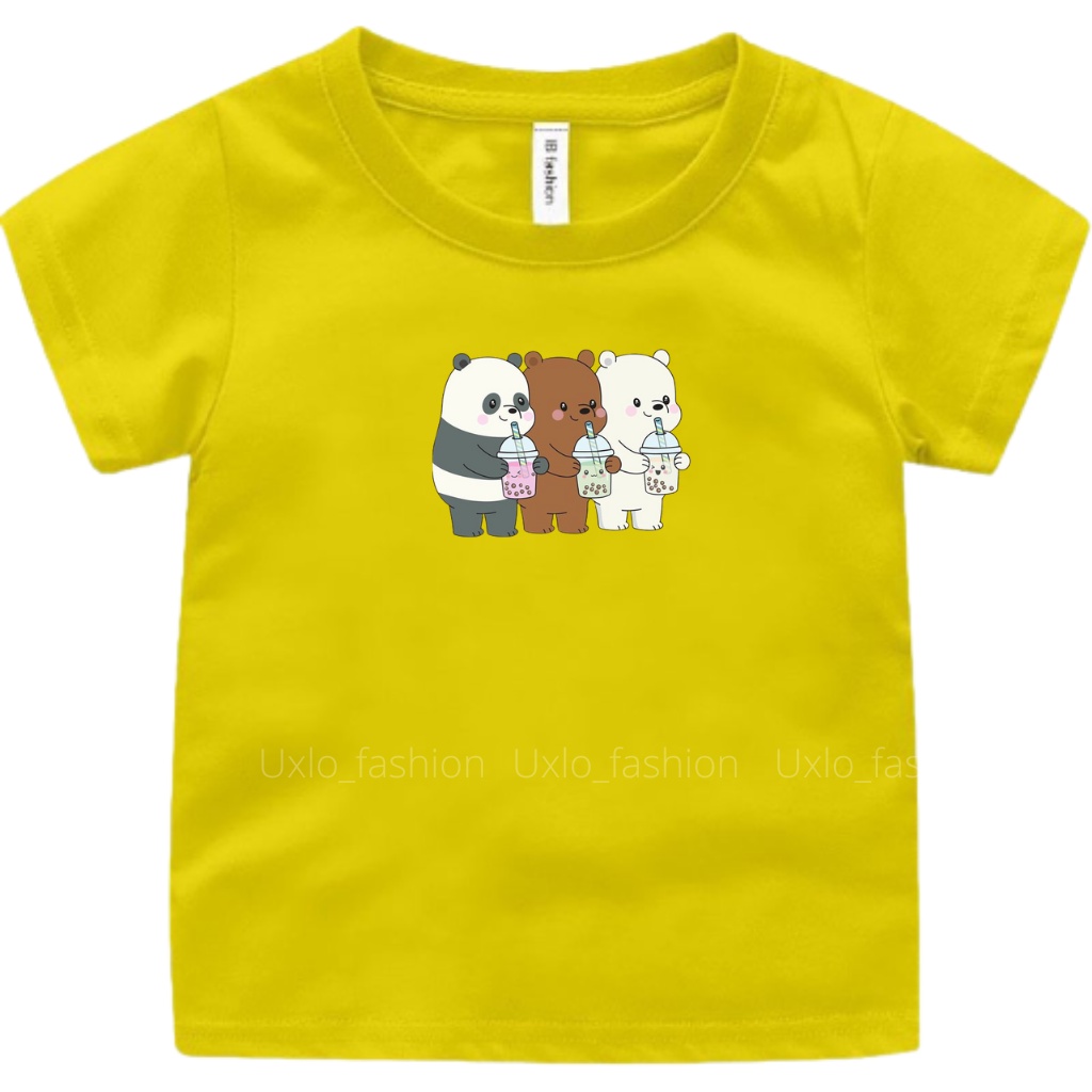 ATASAN BAJU KAOS ANAK PEREMPUAN DAN LAKI LAKI UNISEX MURAH MOTIF BERUANG BEAR CUTE IDEAL USIA 2 3 4 5 6 7 8 9 TAHUN UXLO FASHION