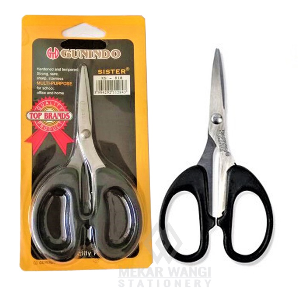 

GUNTING KERTAS KANTOR 818 OFFICE SCISSORS GAGANG HITAM STAINLESS STEEL KUALITAS BAGUS