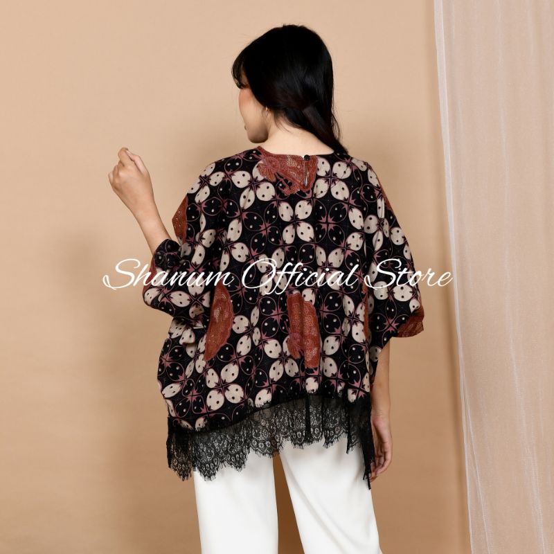 BLOUSE BATIK BATWING LACE/ BLOUSE OVERSIZE MOTIF  KAWUNG KIPAS/ BLOUSE BATIK KONDANGAN/KERJA/KULIAH