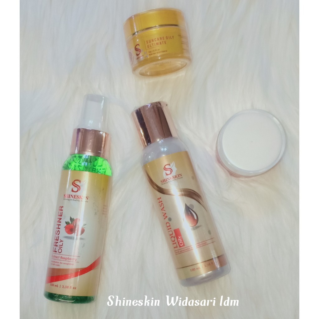 Shineskin whitening glow paket hemat oily/ flek oily (berminyak)